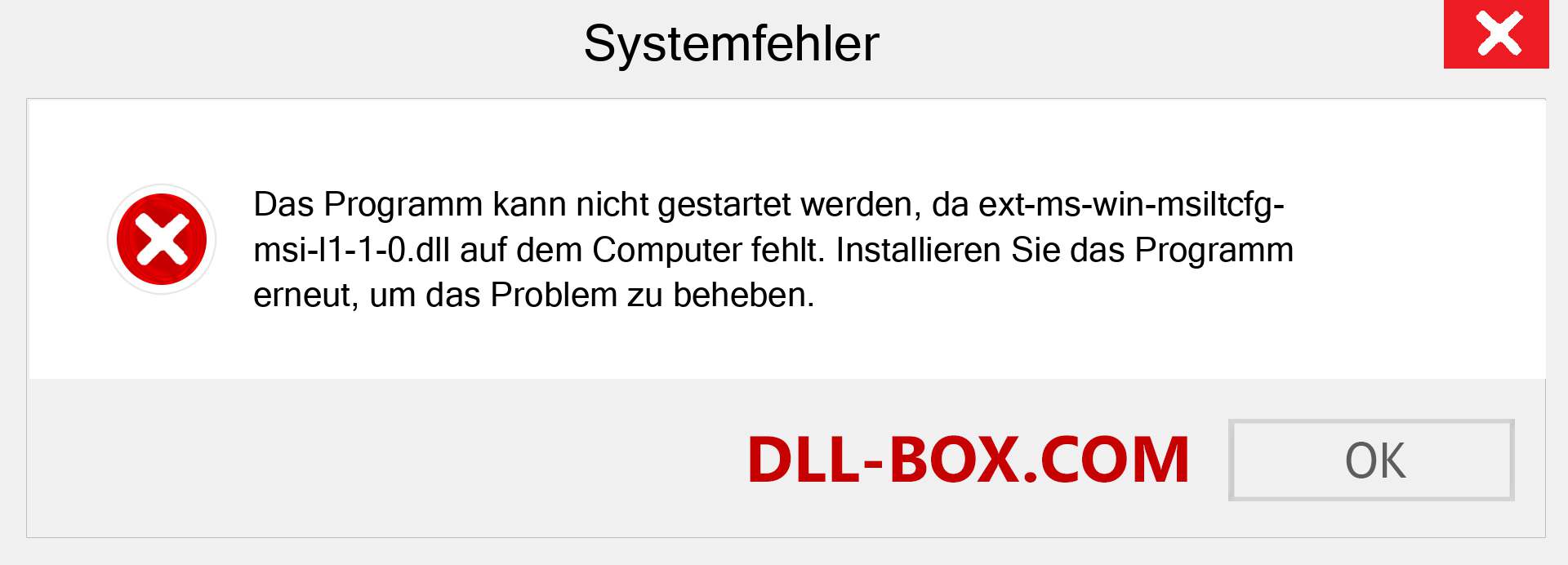 ext-ms-win-msiltcfg-msi-l1-1-0.dll-Datei fehlt?. Download für Windows 7, 8, 10 - Fix ext-ms-win-msiltcfg-msi-l1-1-0 dll Missing Error unter Windows, Fotos, Bildern